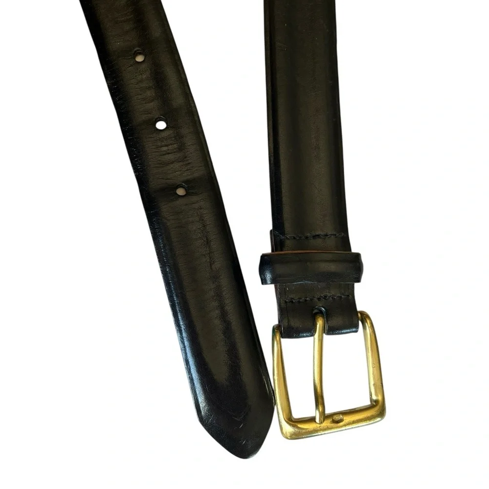 Vintage Nordstrom Black Leather Unisex Belt Classic Preppy